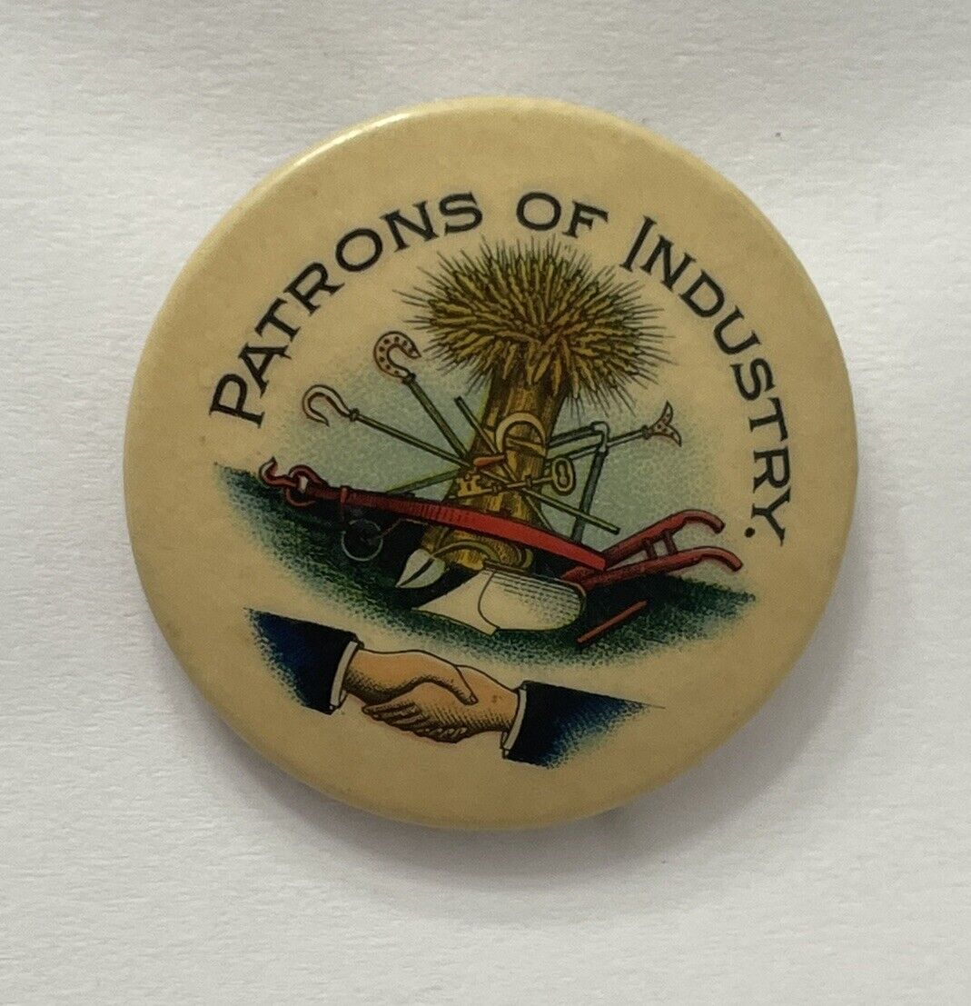 Vintage Antique Patrons Of Industry Fraternal Handshake Pin - RARE