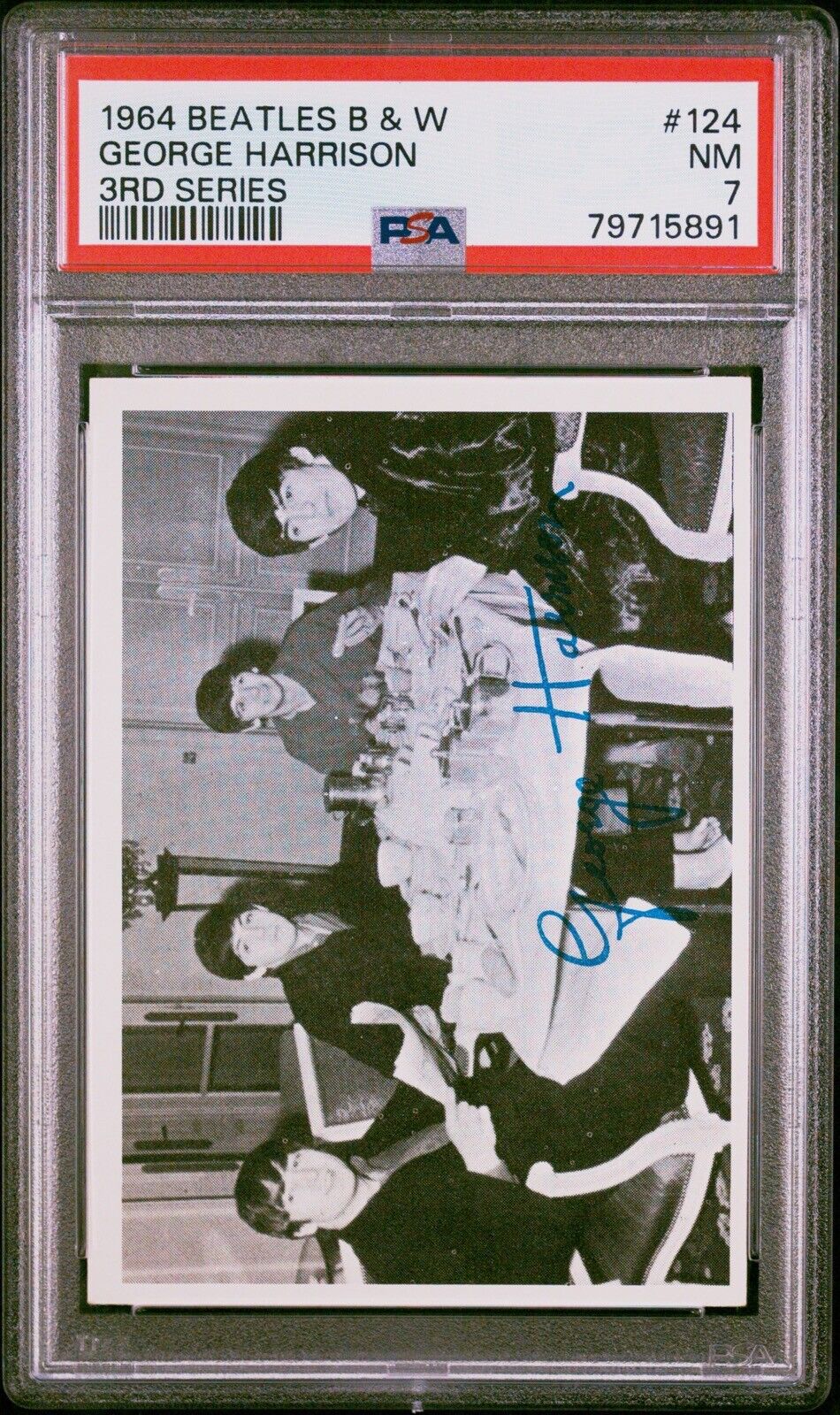 1964 Topps Beatles Black & White Series 3 George Harrison #124 – PSA 7 (NM)