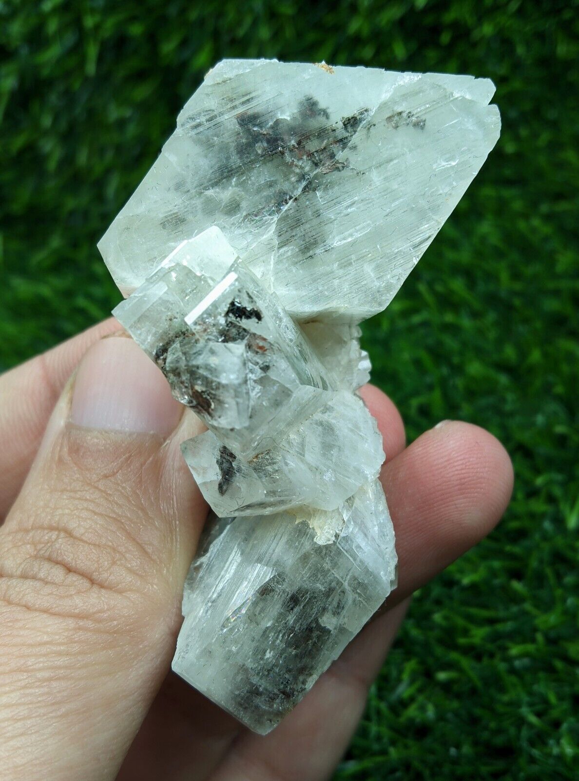 Adularia Cluster With Siderite And Black Tourmaline From Skardu Pakistan 