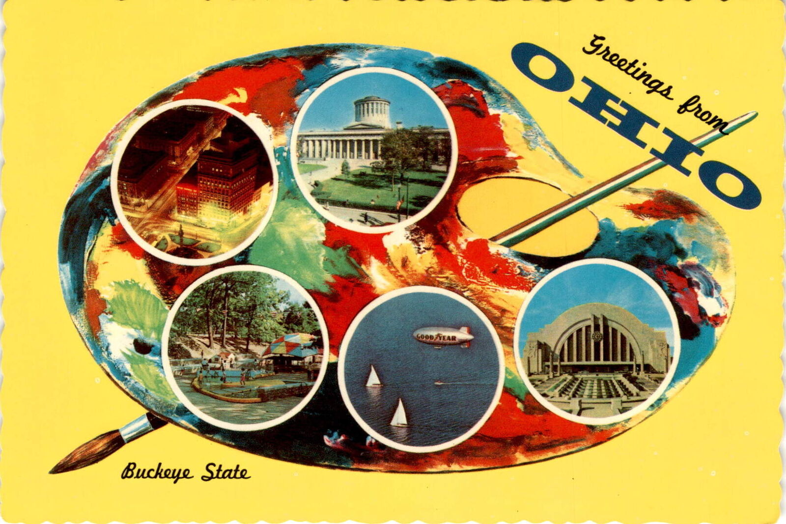 State Capitol, Columbus, Public Square, Cleveland, Toledo Zoo, Akron, Postcard