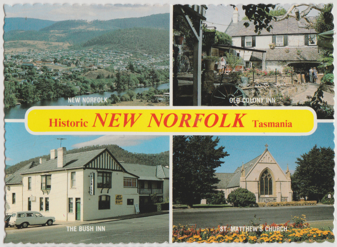 Australia TASMANIA TAS multiviews historic NEW NORFOLK DS170RP postcard c1980s