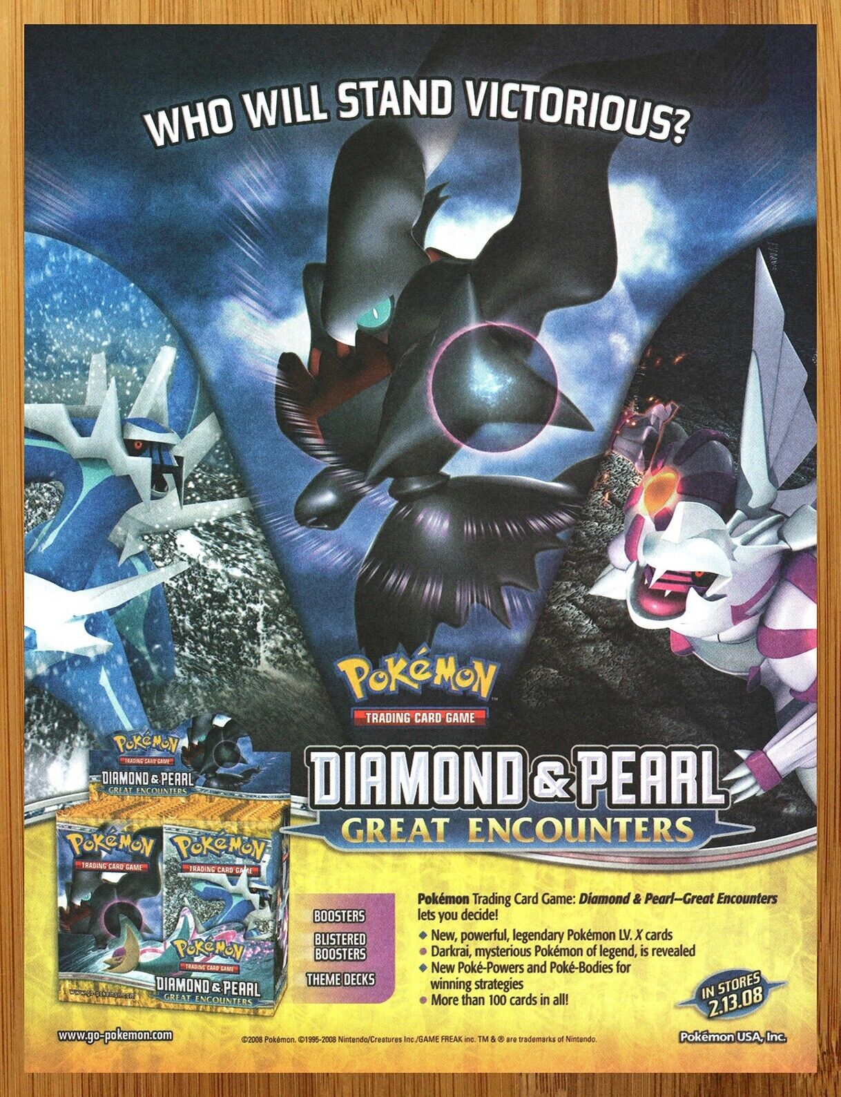 2008 Pokemon TCG Diamond & Pearl Great Encounters Print Ad/Poster Card Wall Art