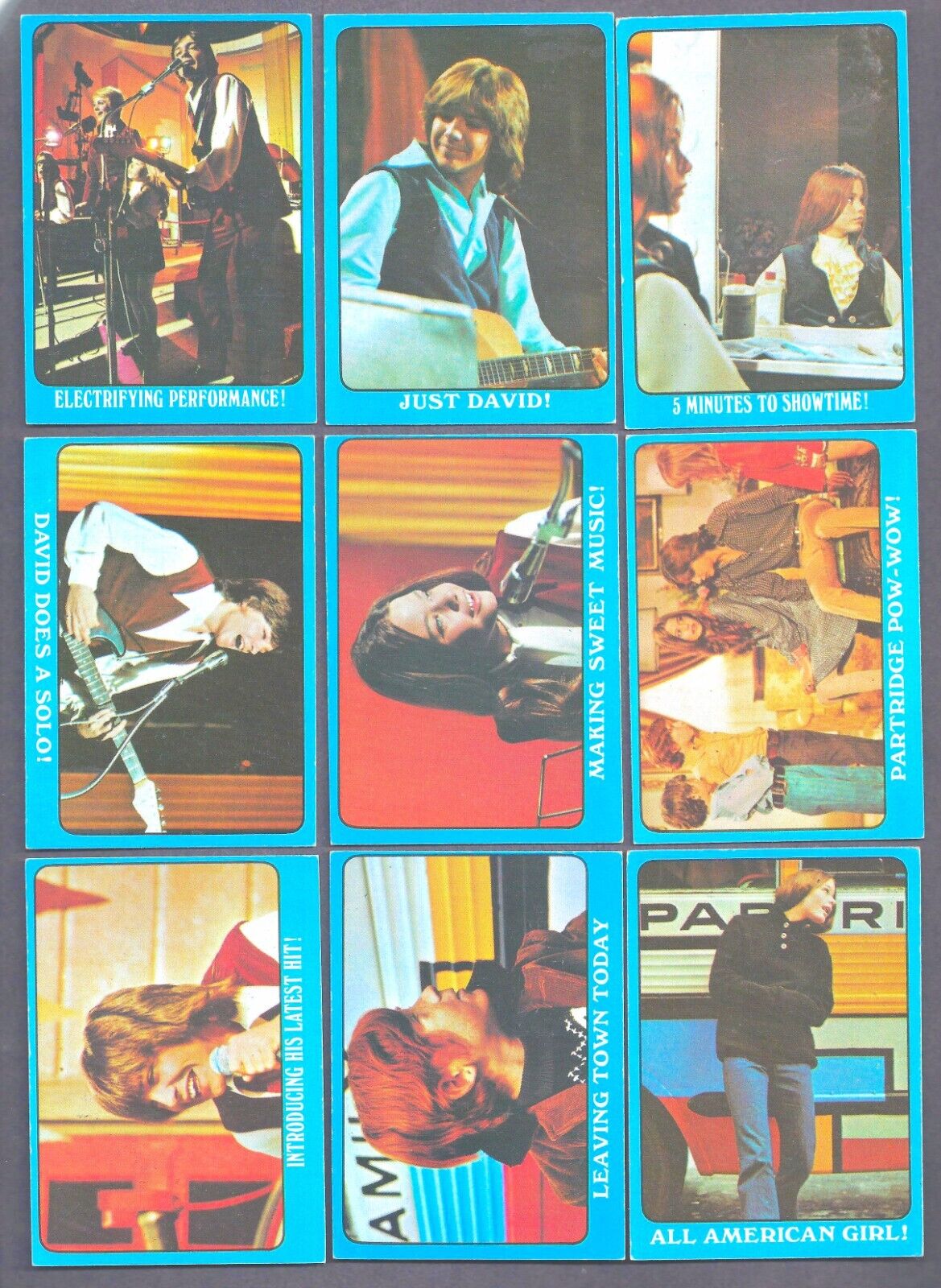 1971 Topps, The Partridge Family, Series 2, Blue Border Lot of 13 Diff, Ex - Ex+