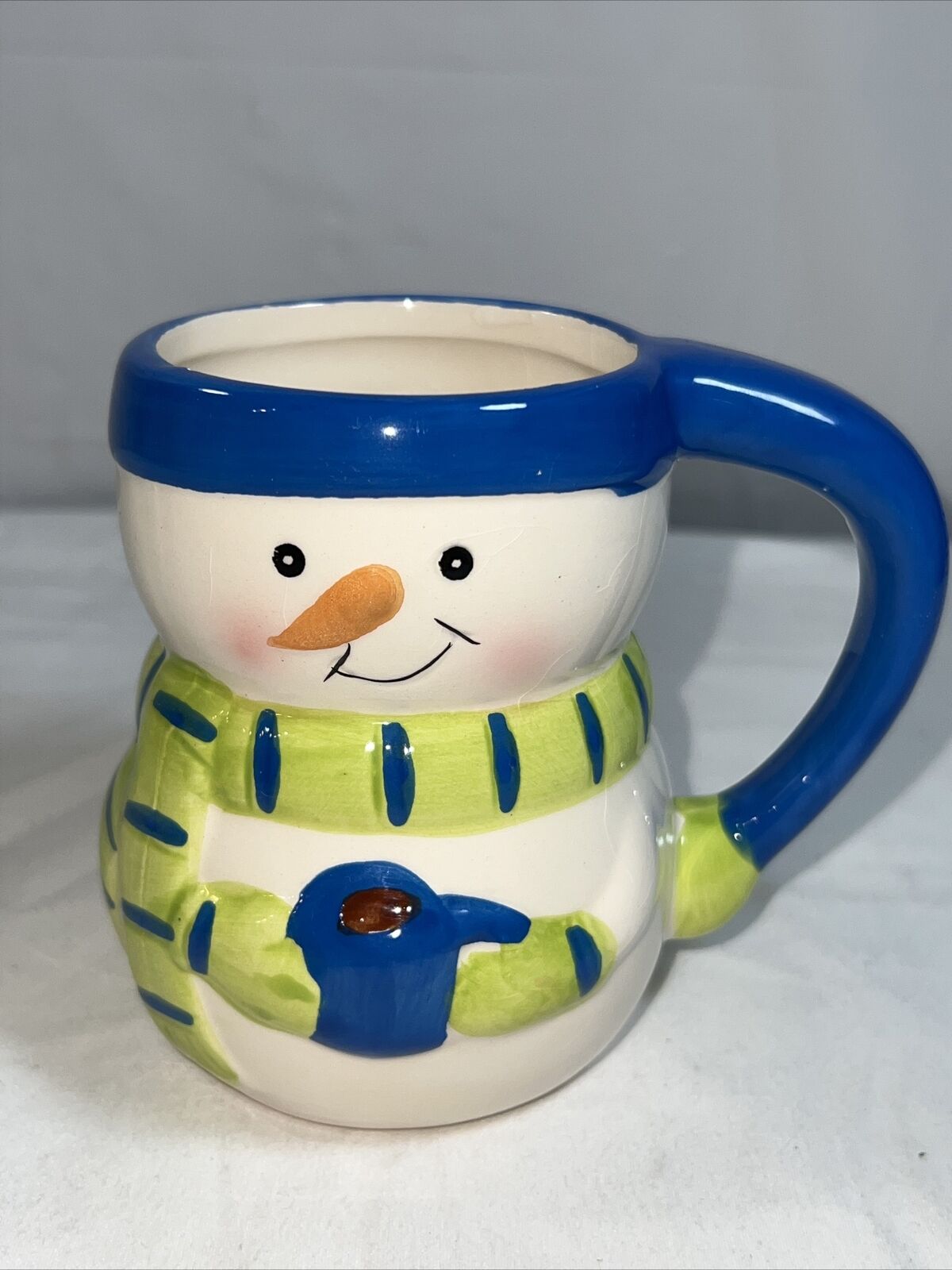 Right Handed Bay Island 3D Snowman Coffee Mug Small Chip On Rim