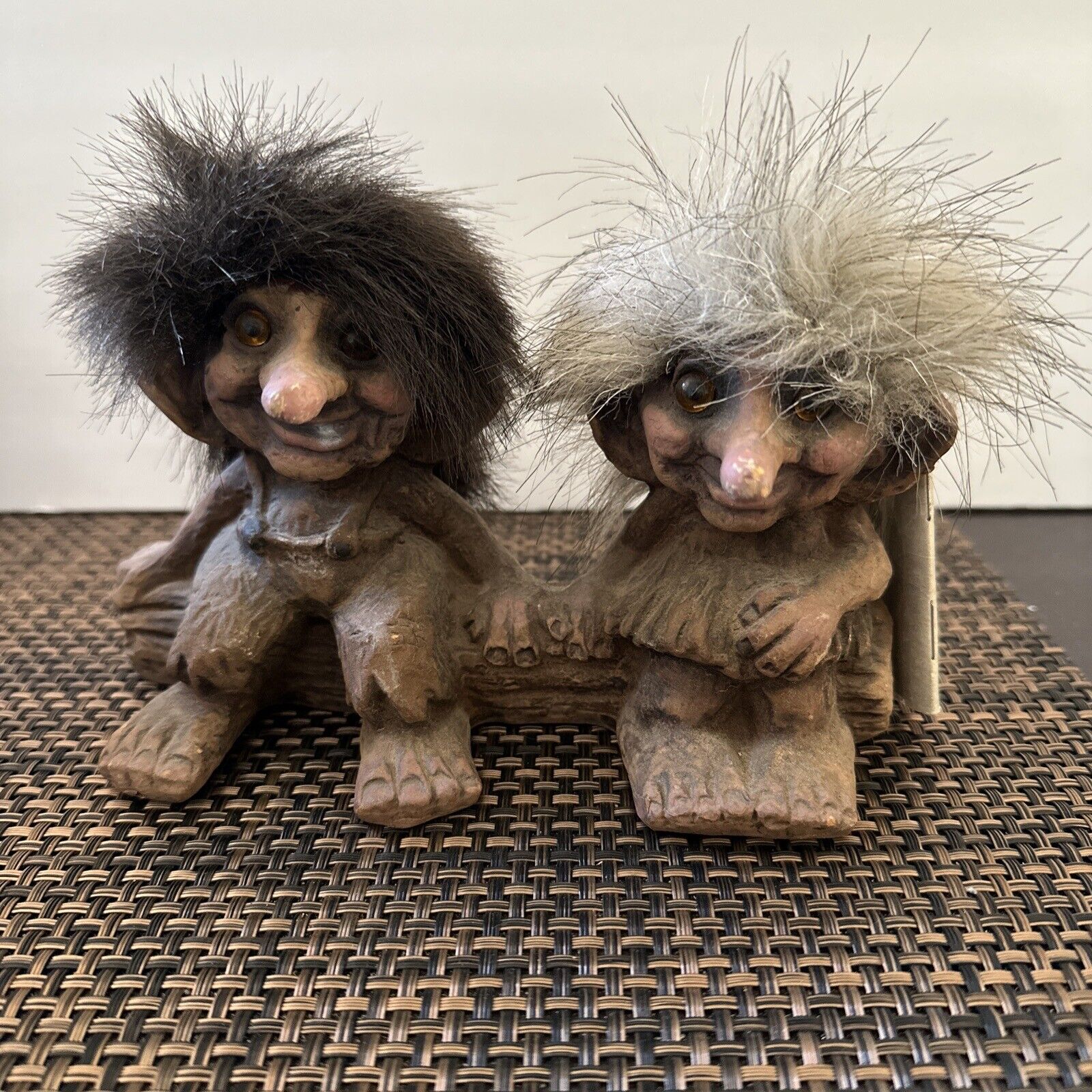 Vintage NYFORM Norway Troll Couple on Log Dating With Tag 175