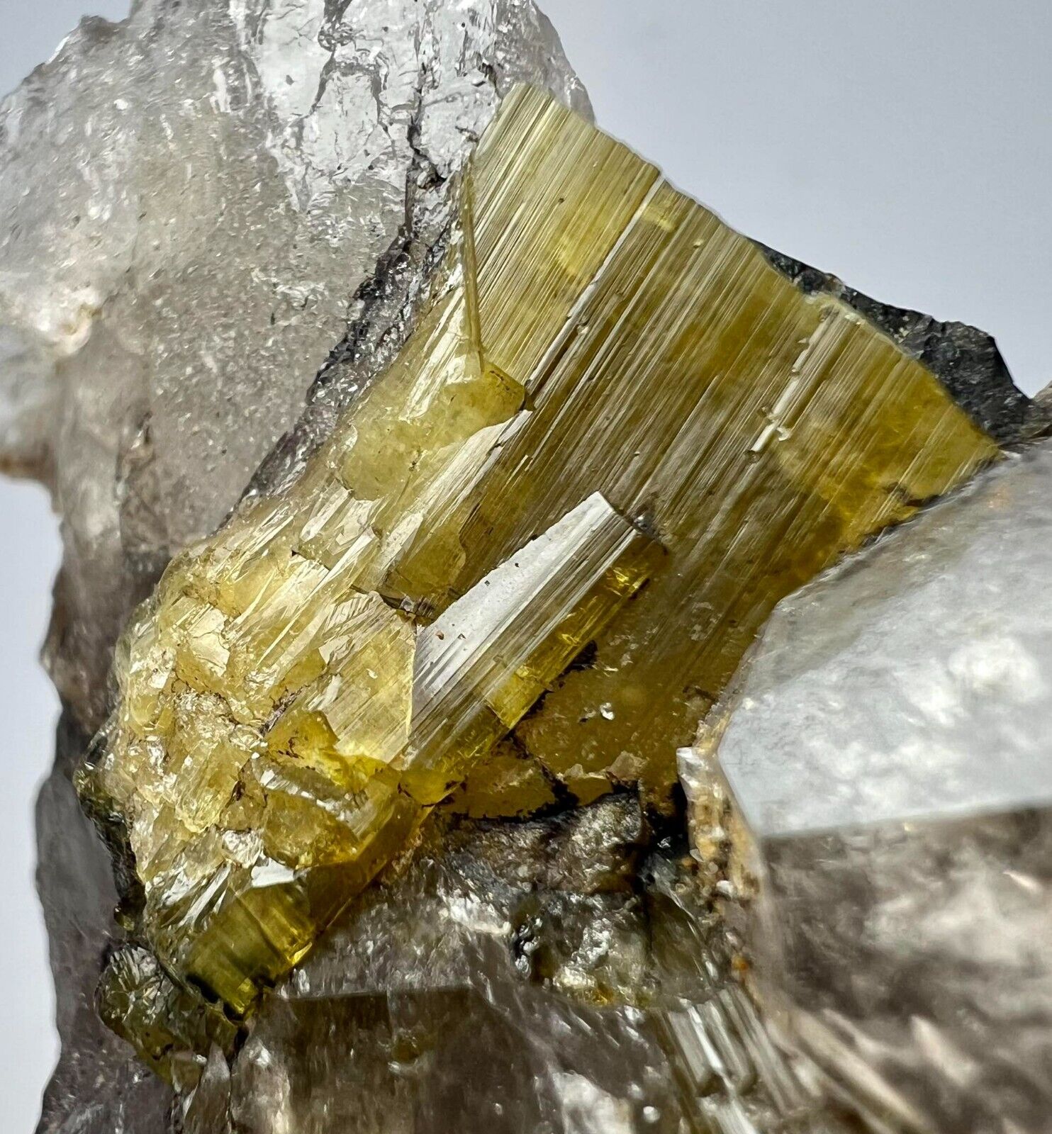 287 Grams Beautiful Yellow Tourmaline Crystals On Matrix From Afghanistan
