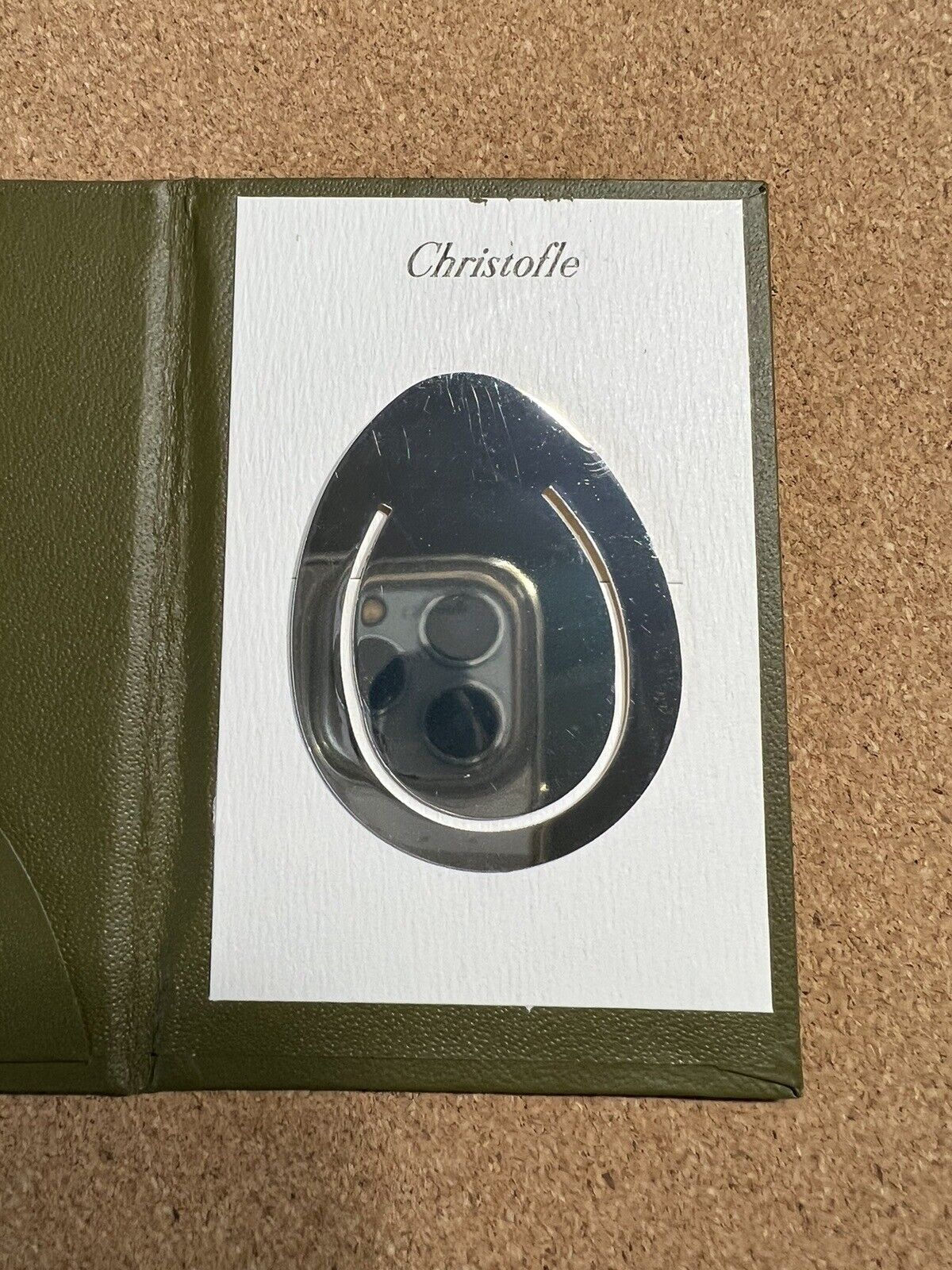 French Christofle Silver Plated Peace Egg Book Page Marker W/Case & Envelope New