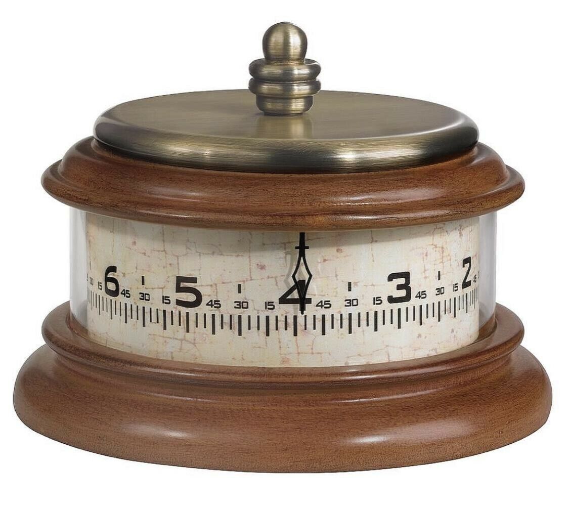 Bulova Tolland B2626 Tape Measure Clock Wooden Tabletop Vintage Discontinued