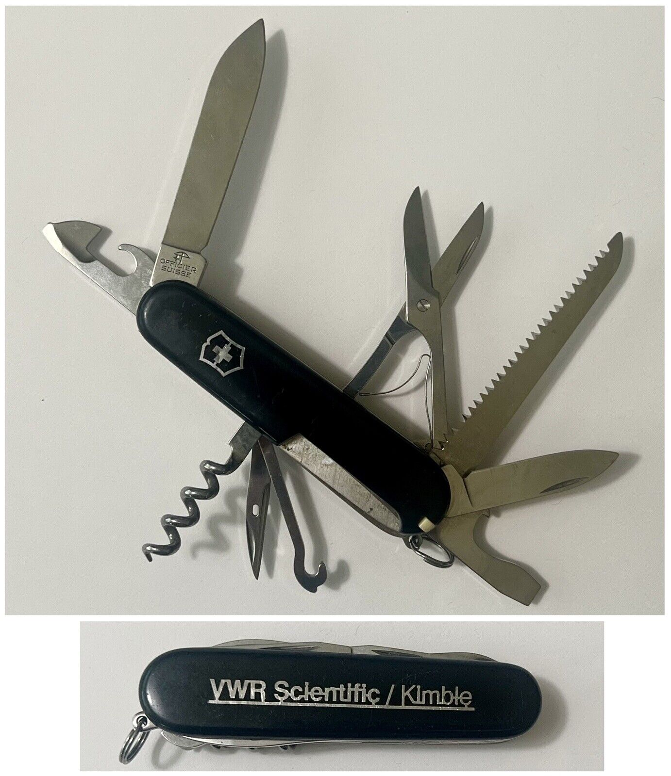 Vintage Victorinox Huntsman Swiss Army Knife Black Promo VWR Scientific Kimble