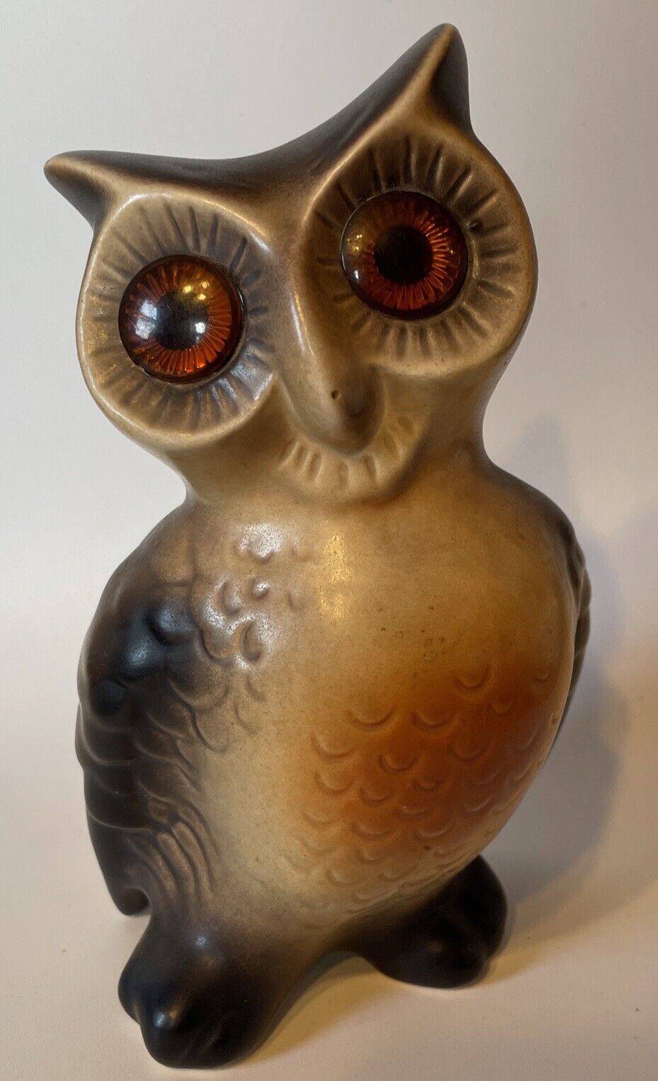 Vintage Ceramic Owl Figurine 7” Tall
