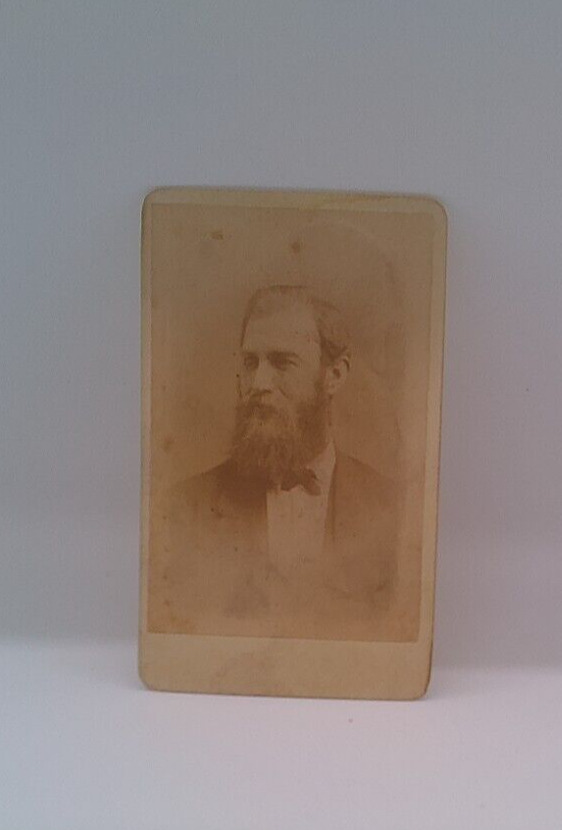 CDV 1800s man with large beard; studio Rawson, 324 Fulton St. Brooklyn