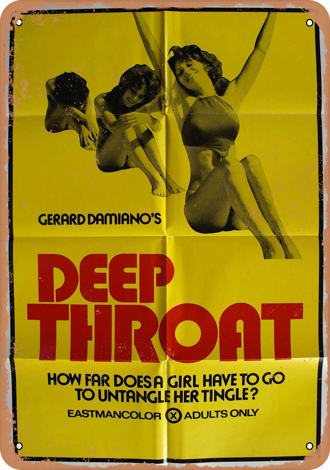 Metal Sign - Deep Throat (1972) 1 - Vintage Look