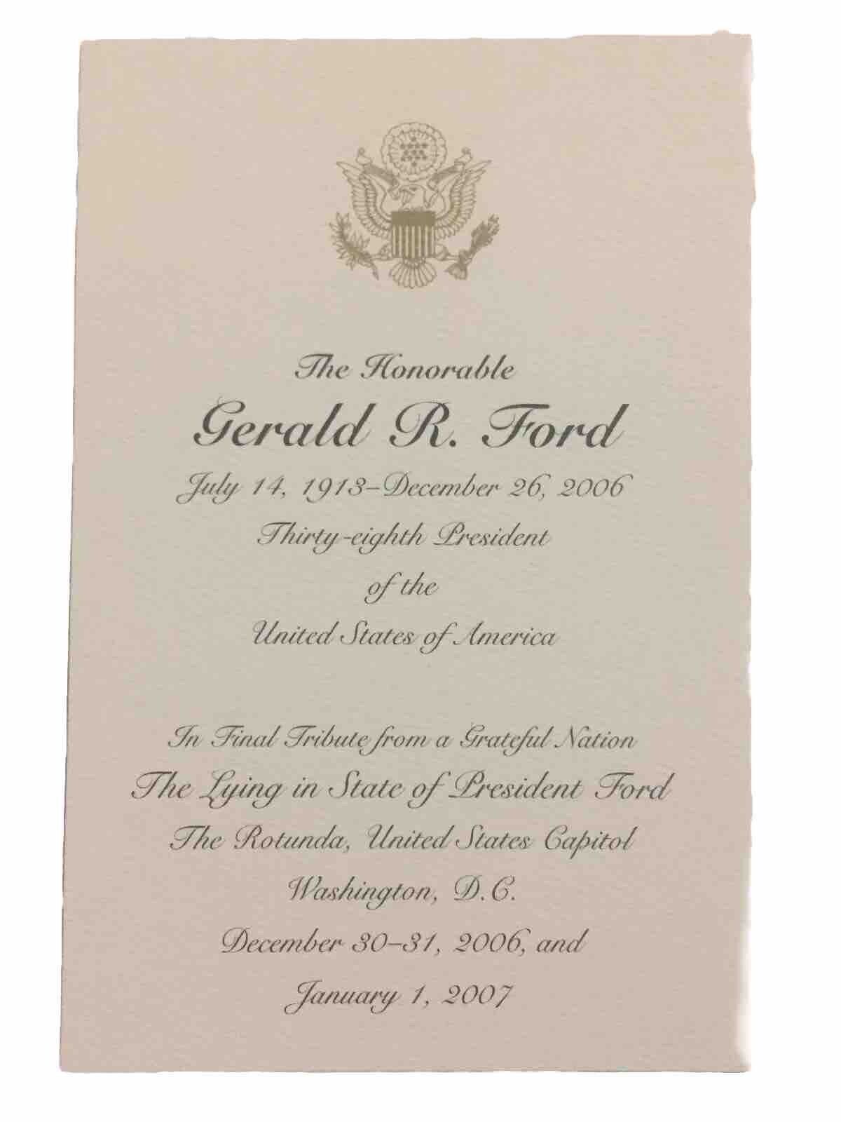 2006/2007 President Gerald R. Ford Capitol Lying in State Funeral Tribute Card 