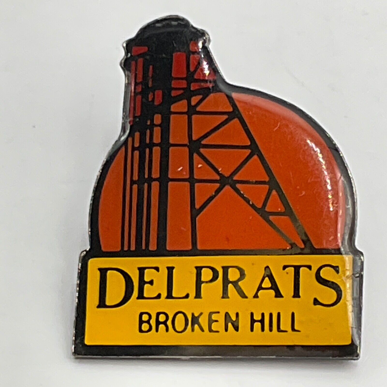 Vintage Pin Delprats Broken Hill Mine Australia Souvenir Hat Lapel Lead Mining