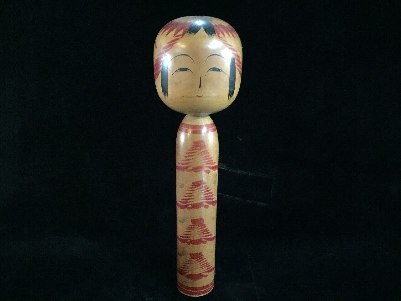 U1184 Japanese Wooden Traditional Doll KOKESHI 36cm Vintage OKIMONO Signed