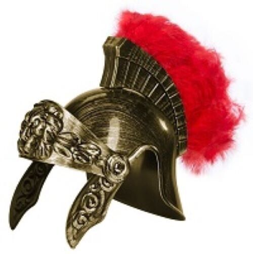 Roman Soldier Legion Gladiator Helmet - Costume Armor - Centurion Gold Headgear 