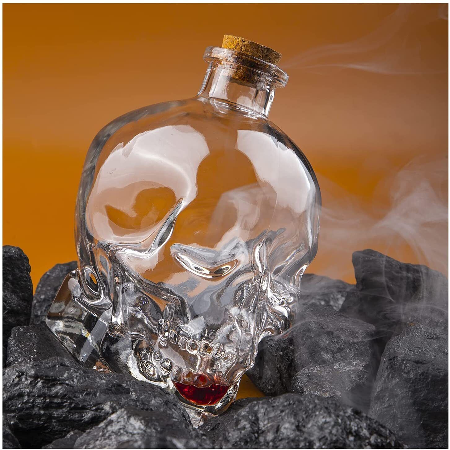 120ml Crystal Glass Skull Bottle,Halloween Skull Glass Potion Bottle