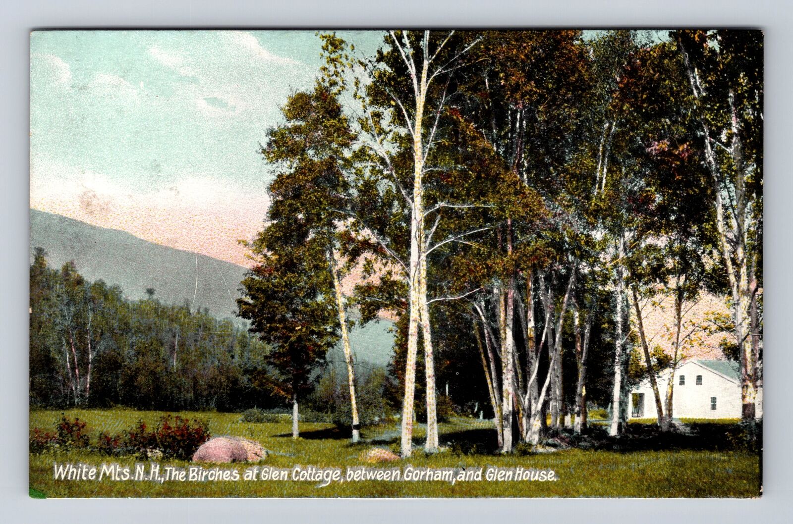 White Mts NH-New Hampshire, The Birches At Glen Cottage, Vintage Postcard