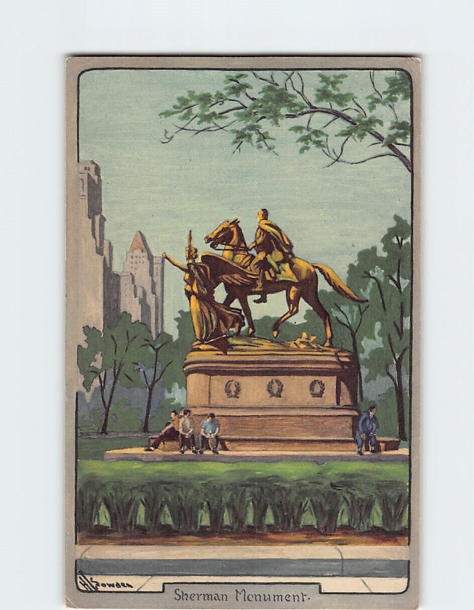 Postcard General William Tecumseh Sherman Monument New York City New York USA