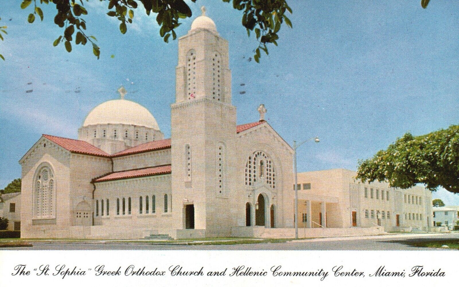Postcard FL Miami St Sophia Greek Orthodox Church Posted 1954 Vintage PC G5971