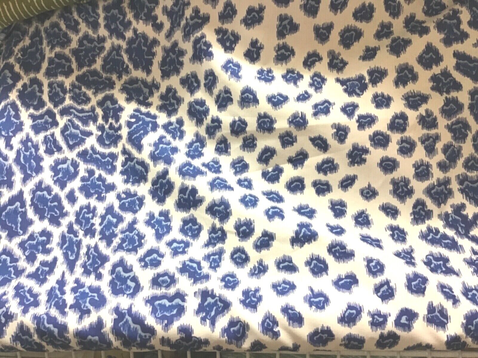 New Brunschwig & Fils English Leopard Royal Blue Cotton Fabric by the Half Yard