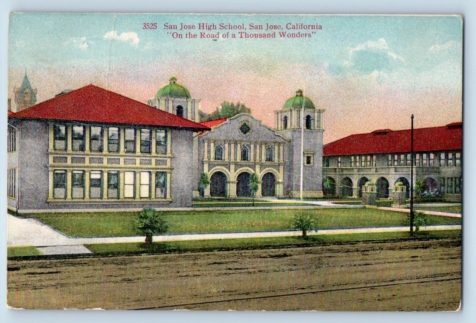 San Jose California Postcard High School Thousand Wonders c1910 Vintage Antique