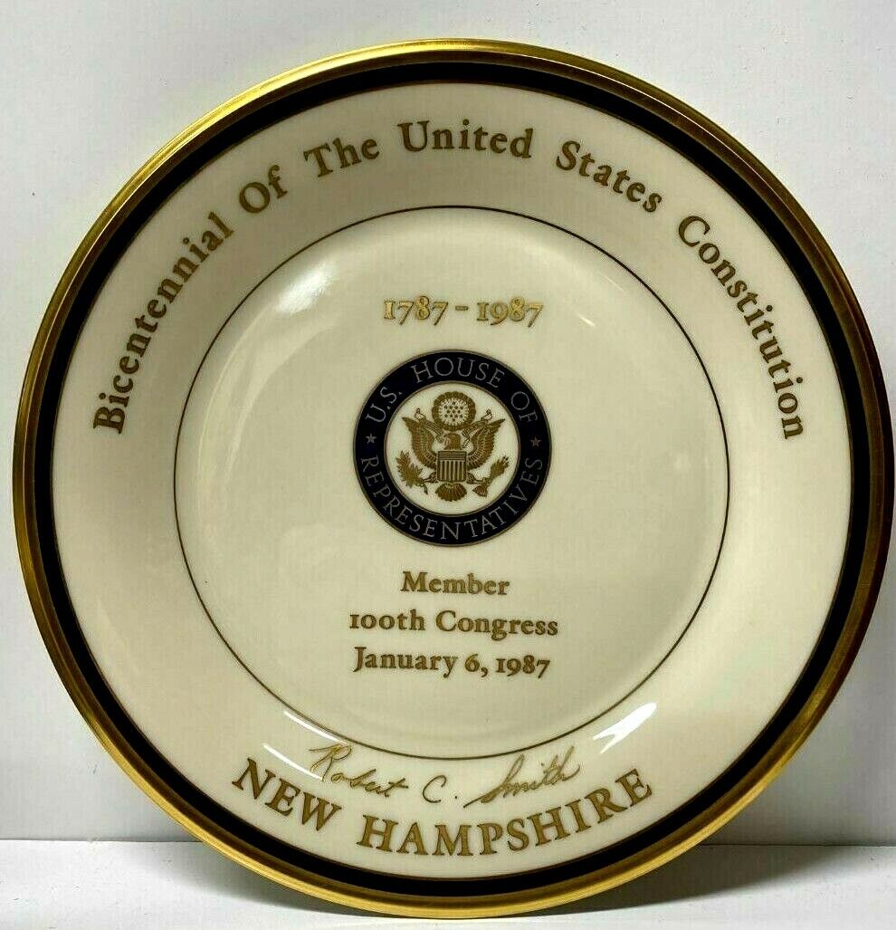 Vintage 1987 Robert C. Smith 100th Congress Lenox Limited Edition Plate 