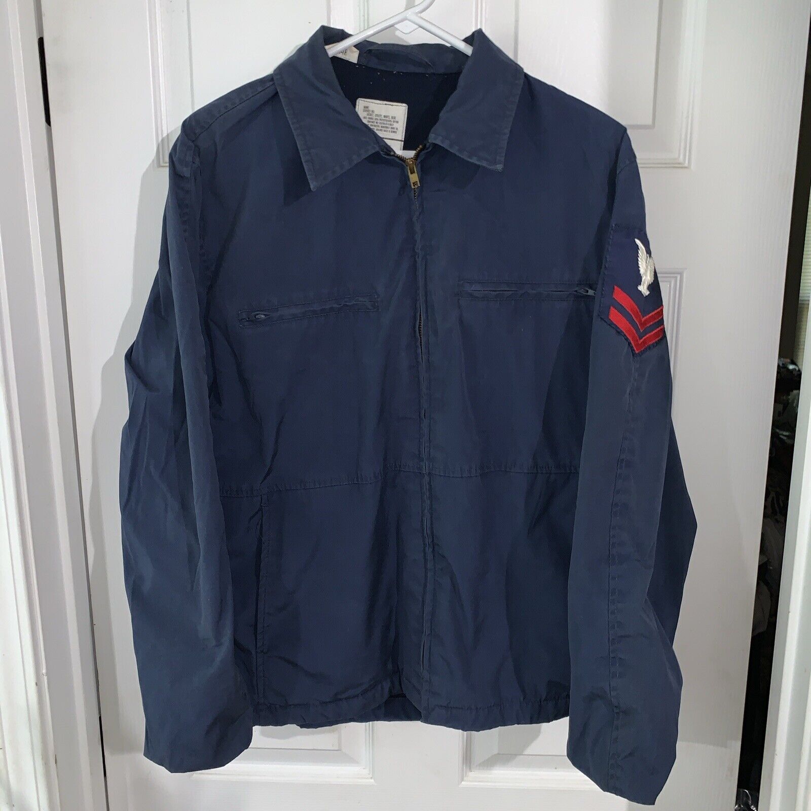 Vintage U.S.  Navy Man’s Fleece Lined Blue Utility Jacket DLA100-87-C-0637