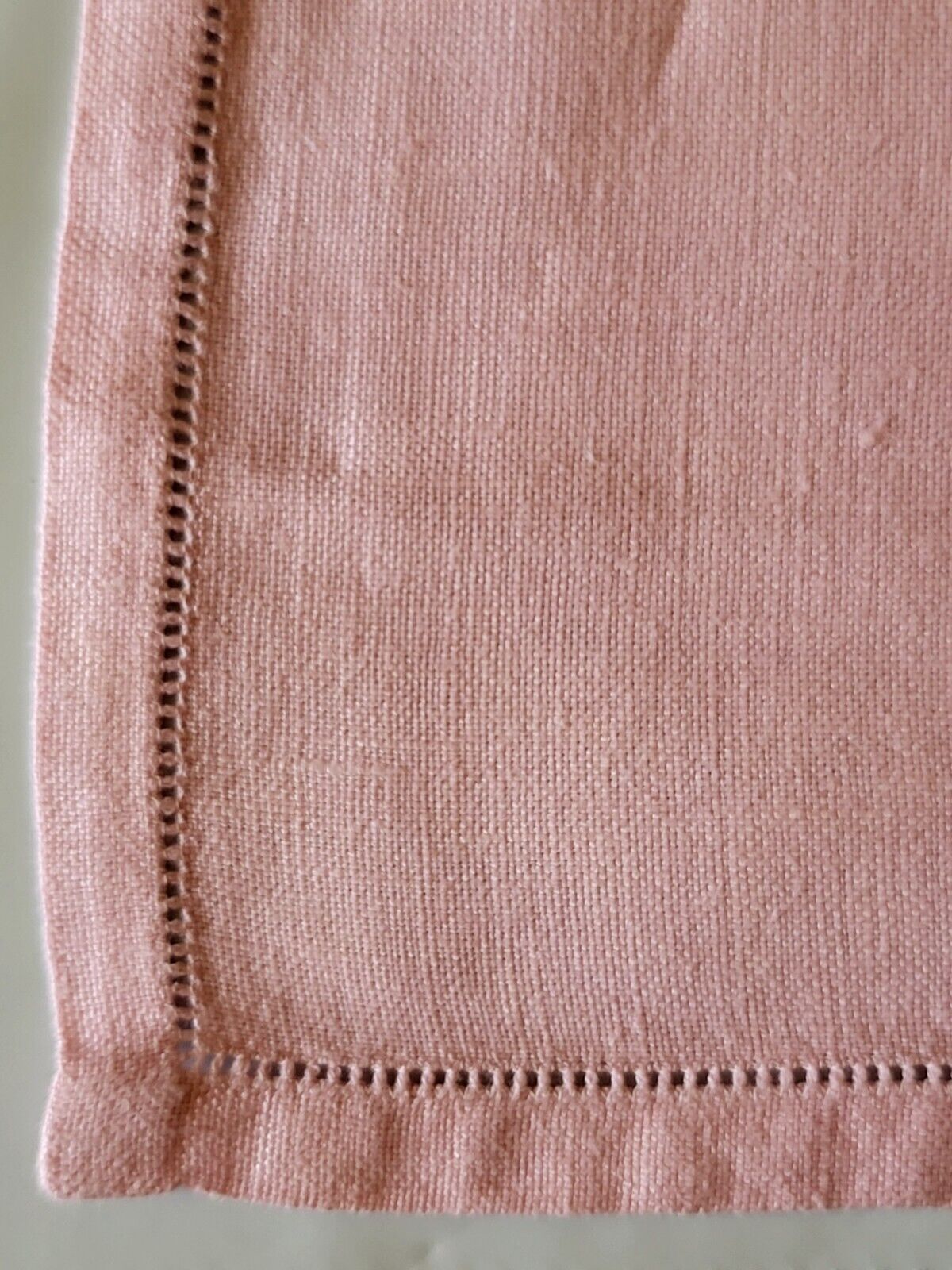 4 Old Irish Linen Placemats.  Baby Pink. 17\