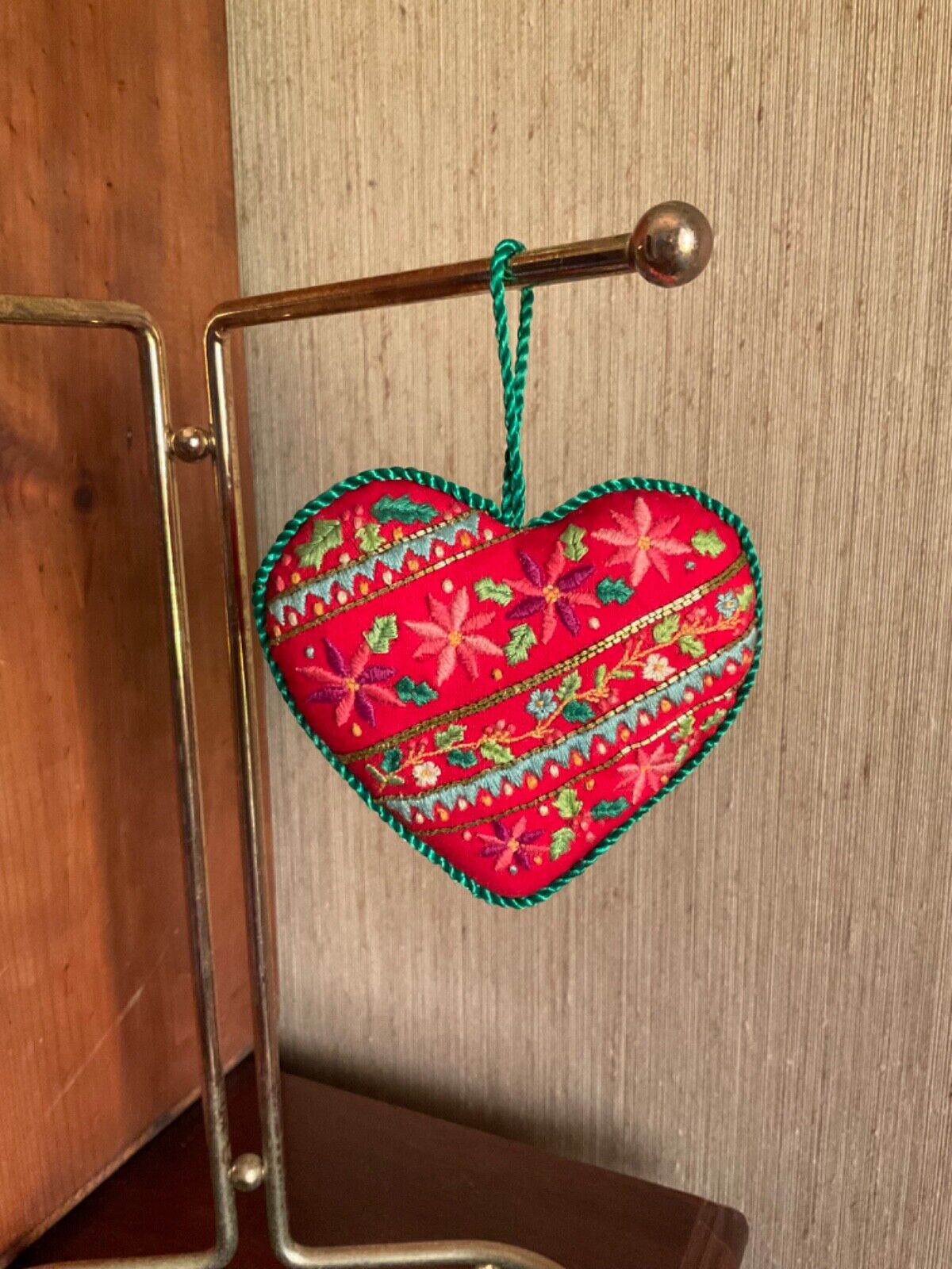 Hallmark 1983 Keepsake Ornament Red Embroidered Heart