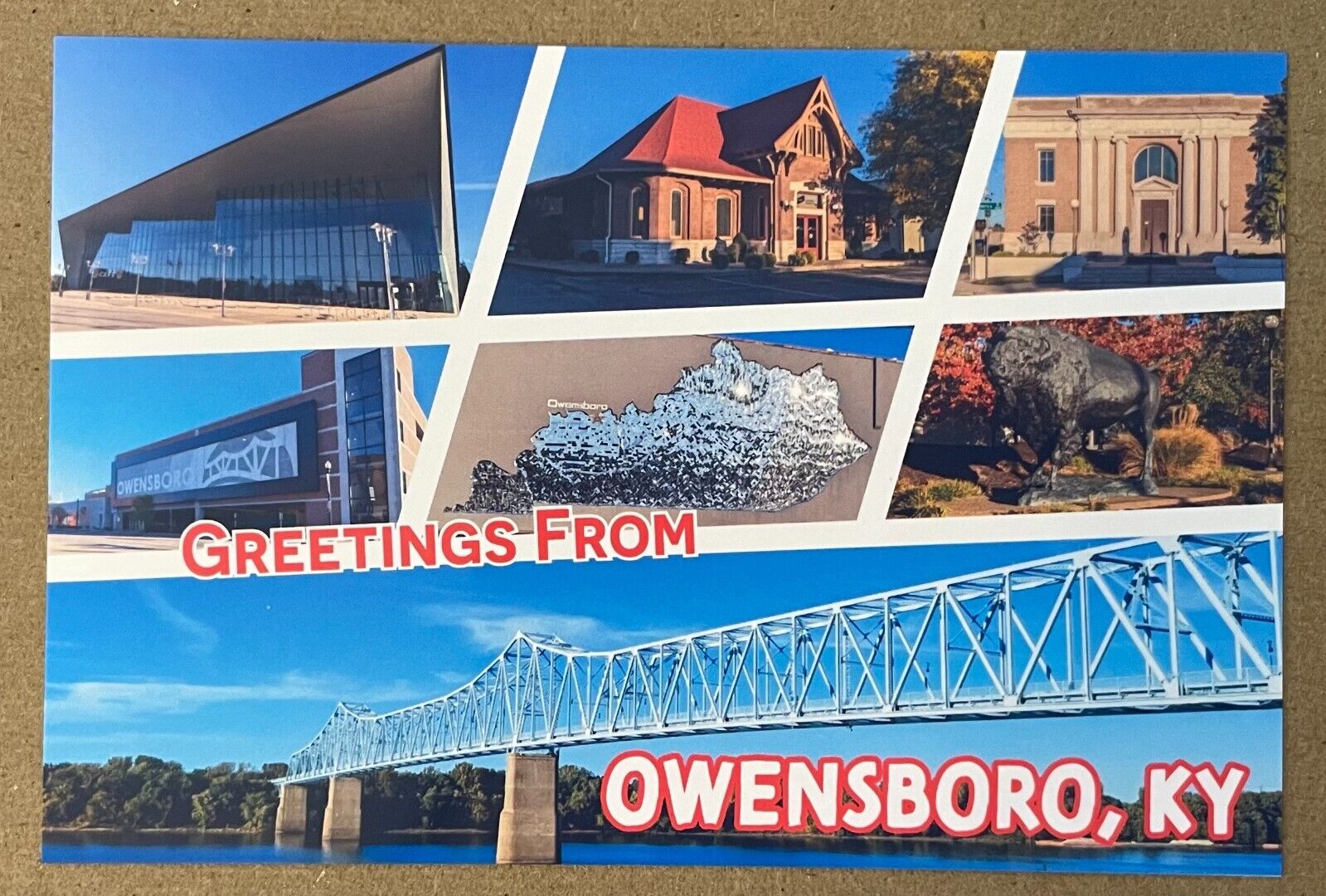 Postcard blank unused Owensboro KY Multiview 4x6 with description