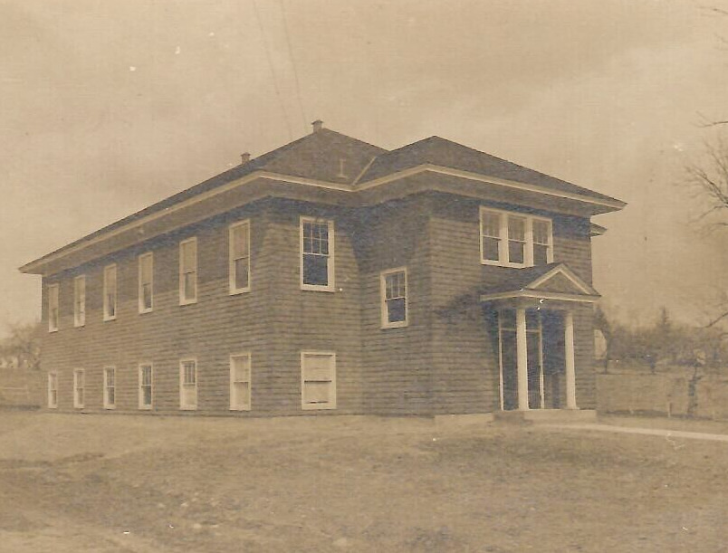 Vintage Real Photo Postcard RPPC Big House Home Campus Building Farm Empty Yard