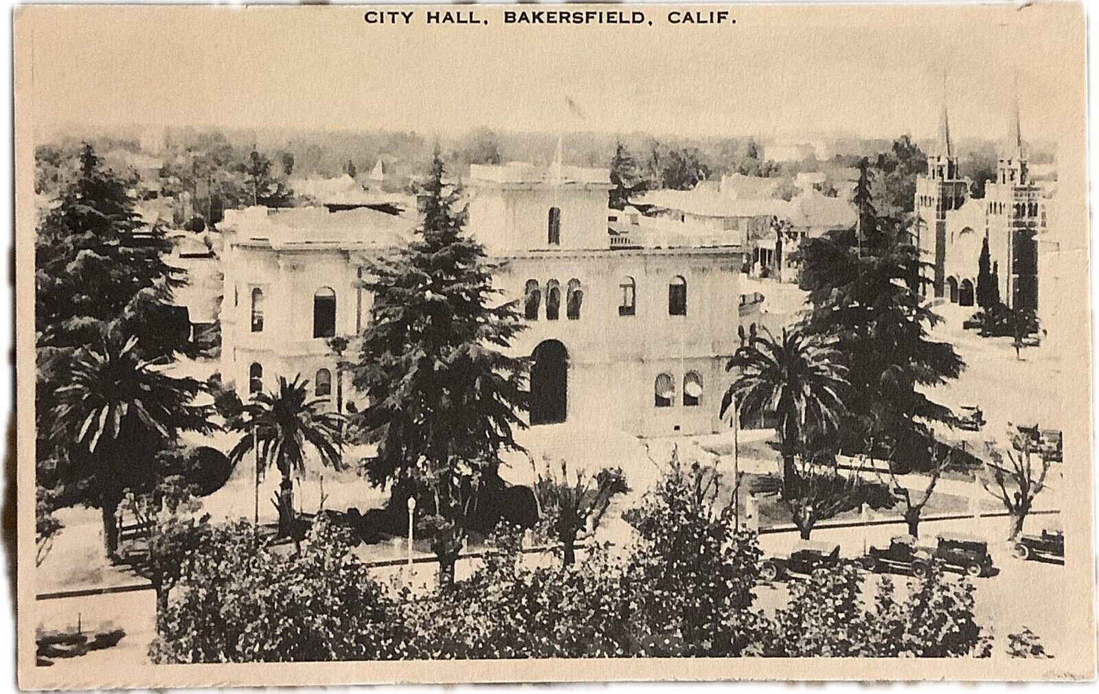 Vintage  Postcard City Hall Bakersfield Ca