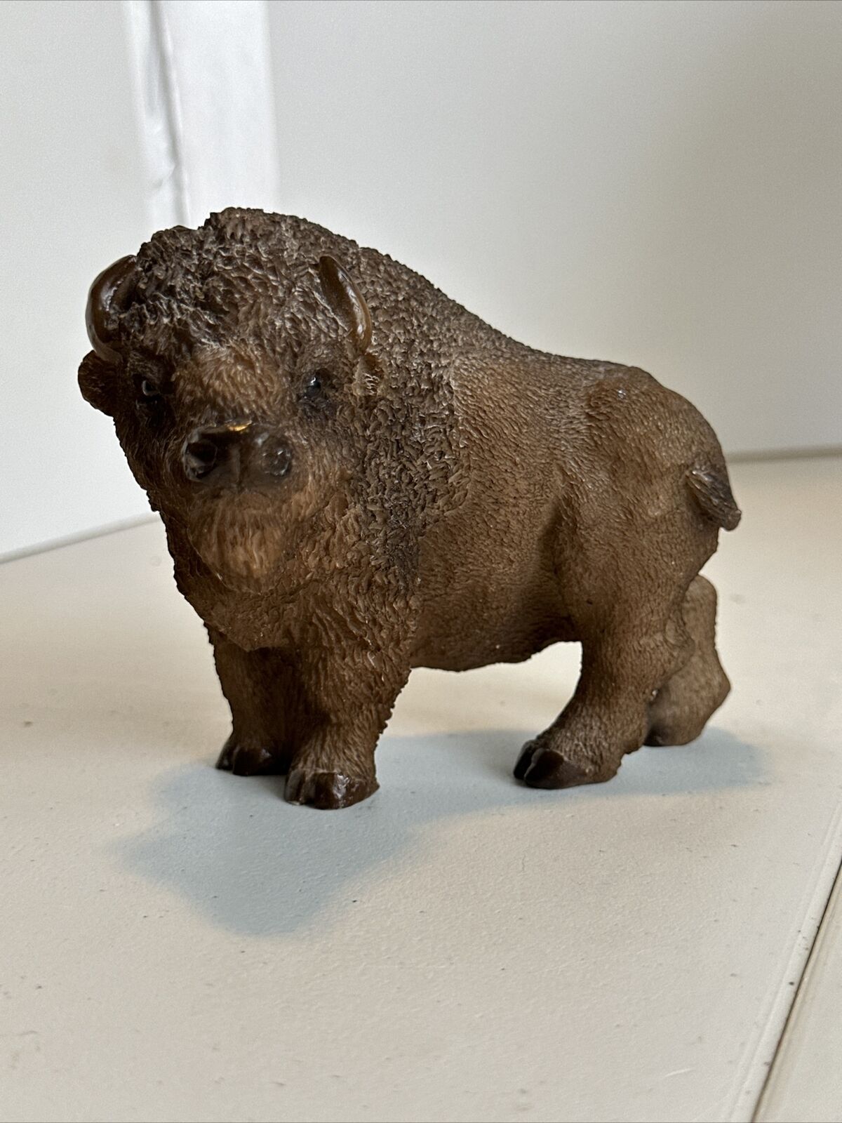 resin bison buffalo 4” by 4” vintage realistic figurine