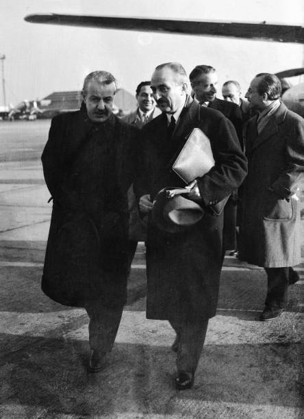 Suez Crisis 1956 - Turkish Foreign Minister Etehem Menderes chats - Old Photo