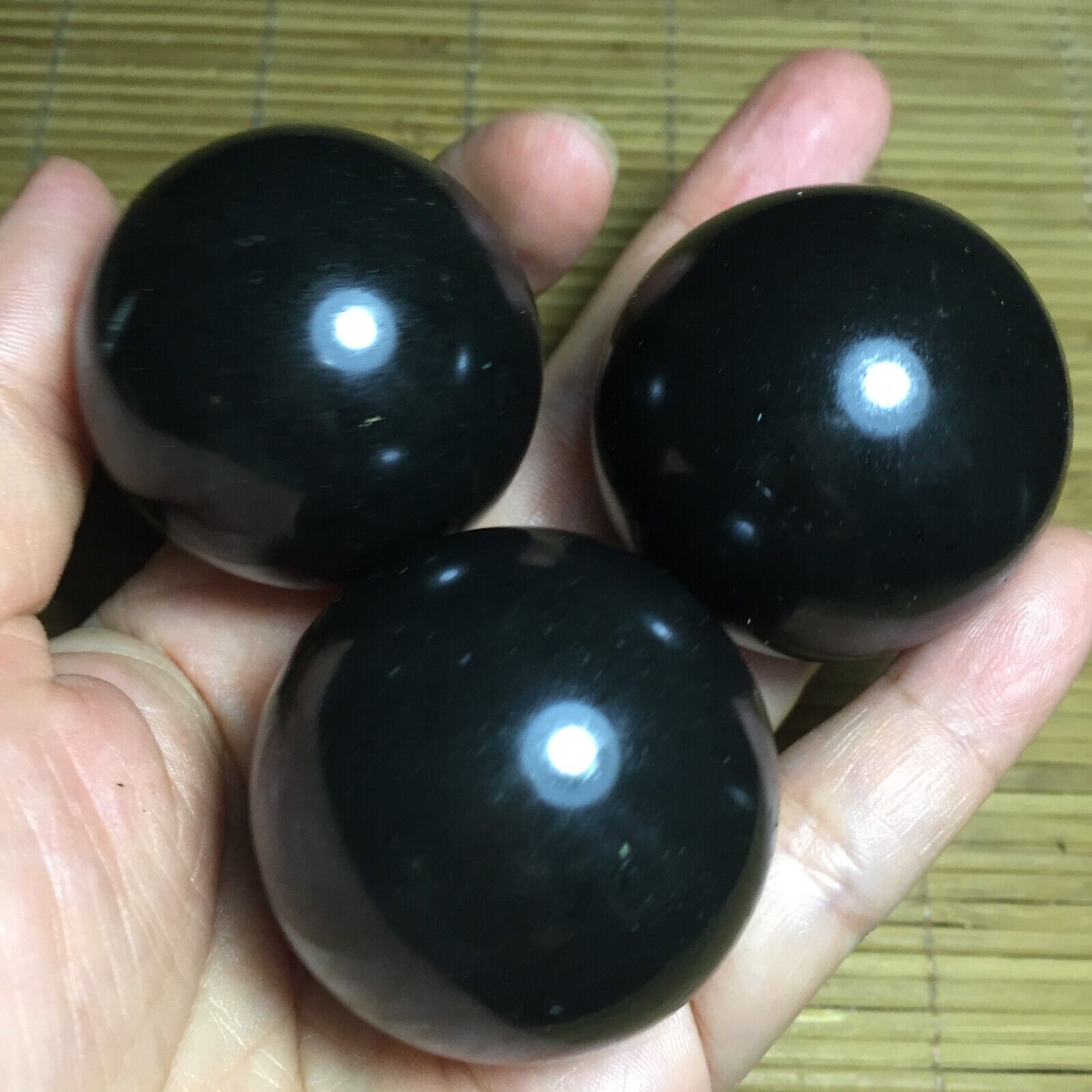 323g  Natural Beautiful Black Tourmaline Ball Quartz Crystal Healing Stone 962