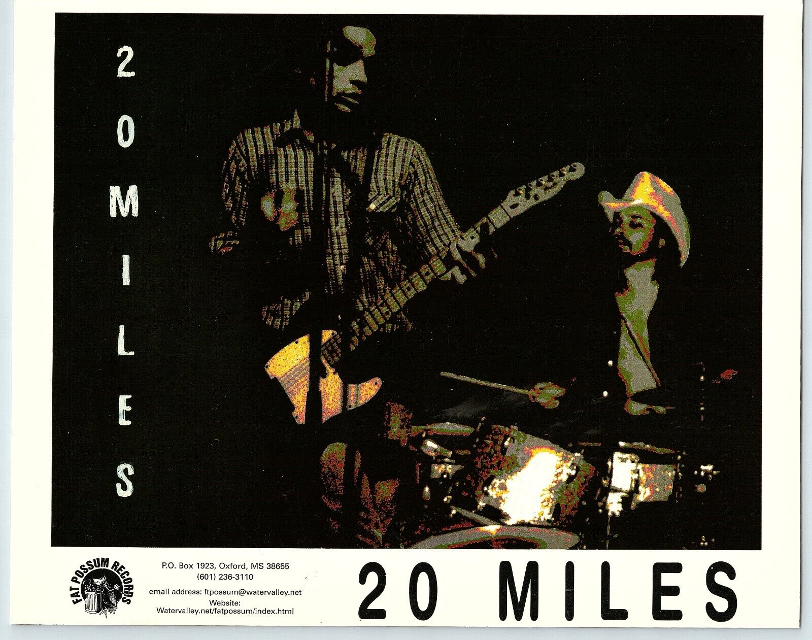 20 Miles Original Press Photo Fat Possum Records Jazz Rock  8 x 10     pp1