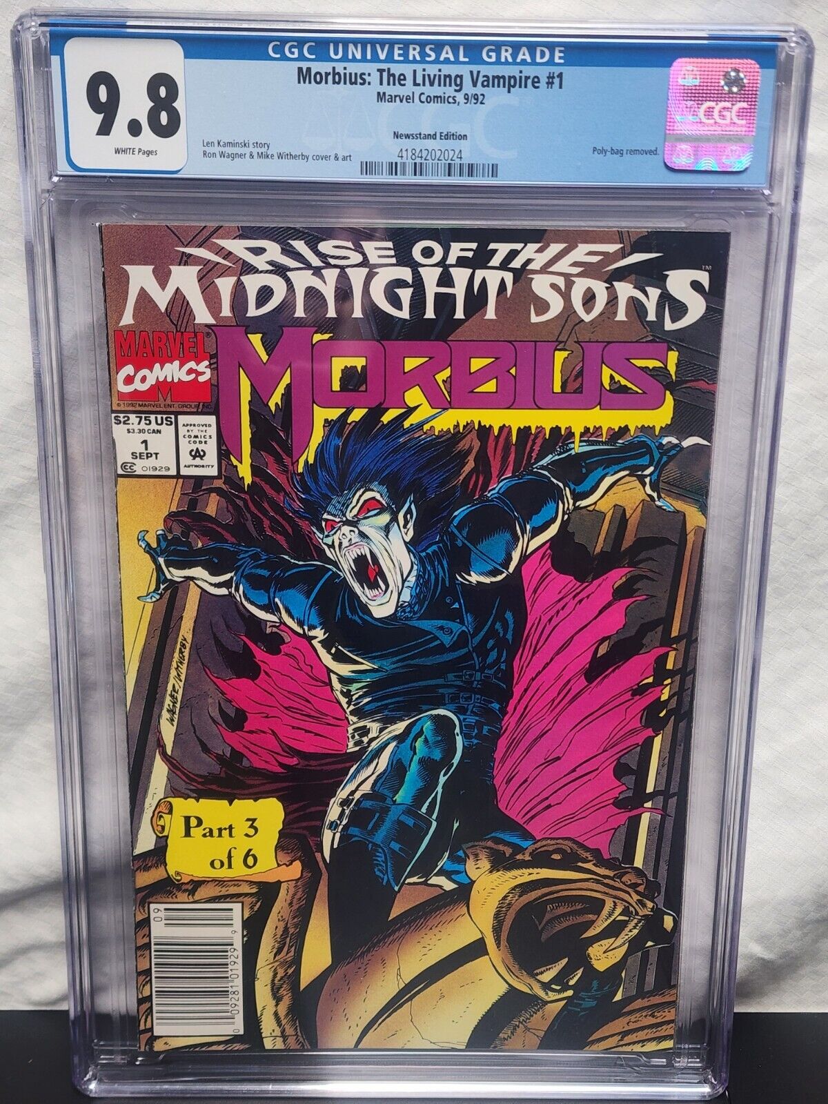 🔑 NEWSSTAND MORBIUS 1 RISE OF THE MIDNIGHT SONS  CGC 9.8 RARE SCARCE 202024