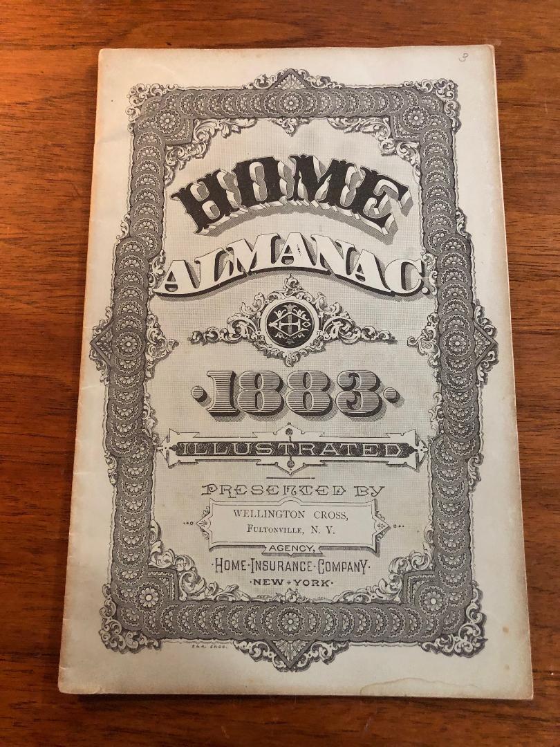 1883 Illustrated The HOME ALMANAC Home Insurance Company of New York