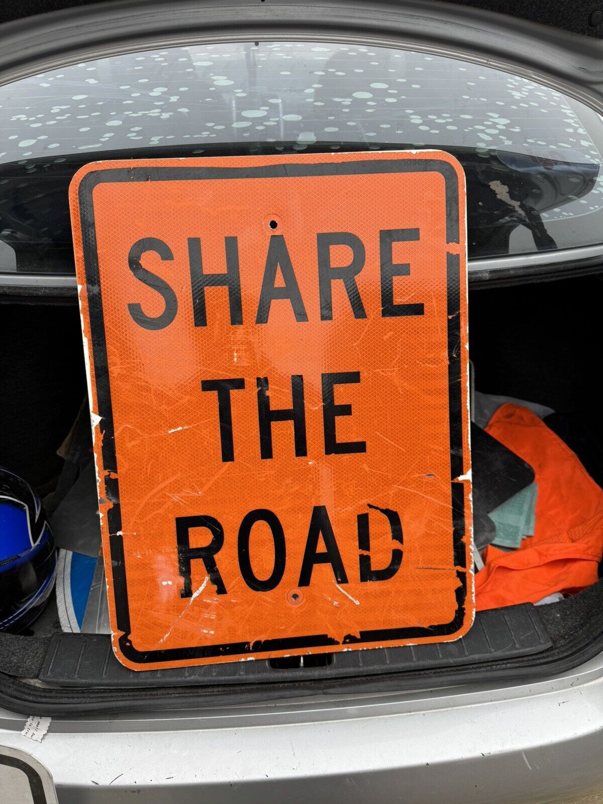 Street Road Sign Used  “Share The Road”.   24” x 18”
