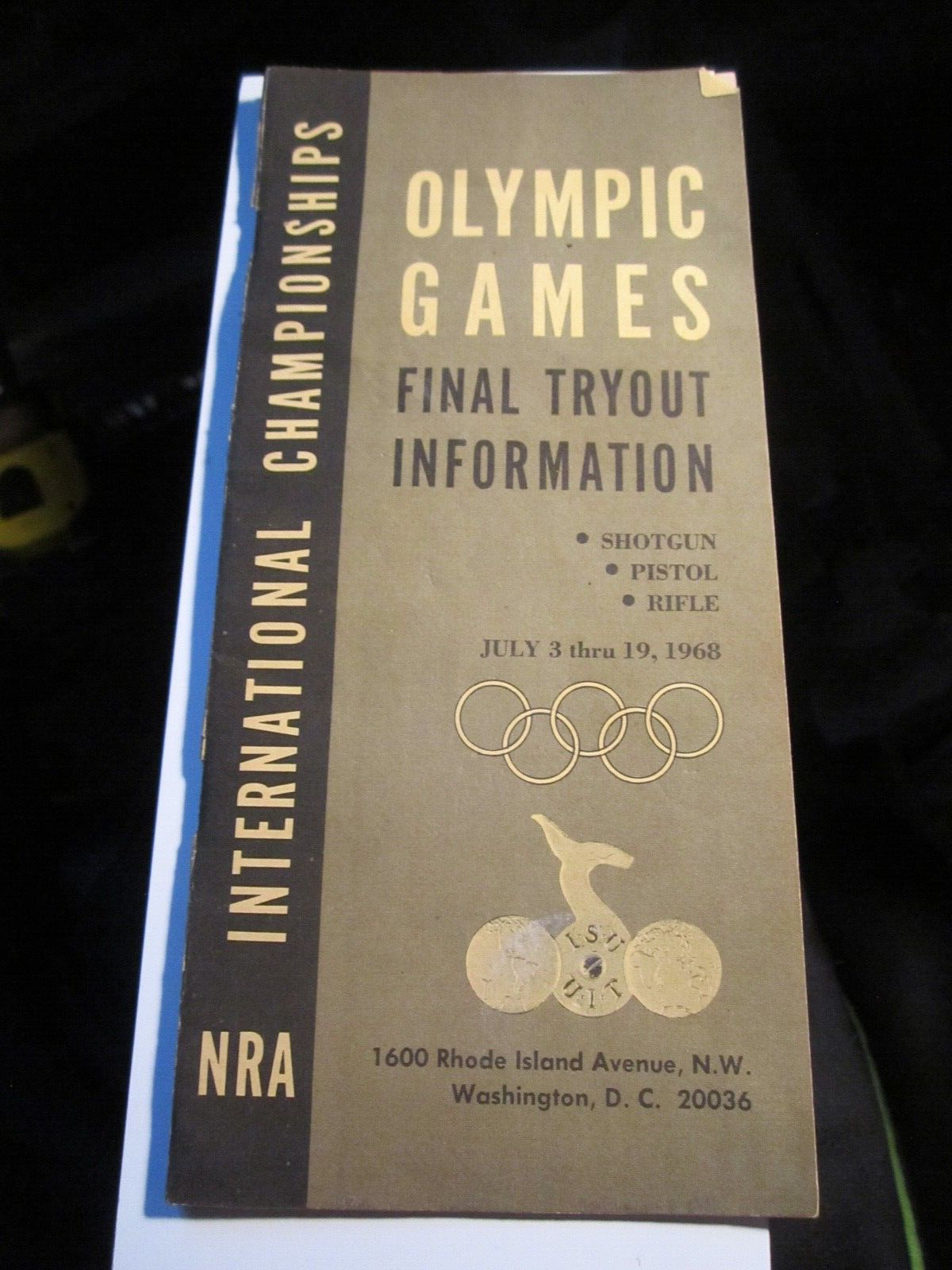 1968 OLYMPIC GAMES FINAL TRYOUT INFORMATION BOOKLET BBA-50