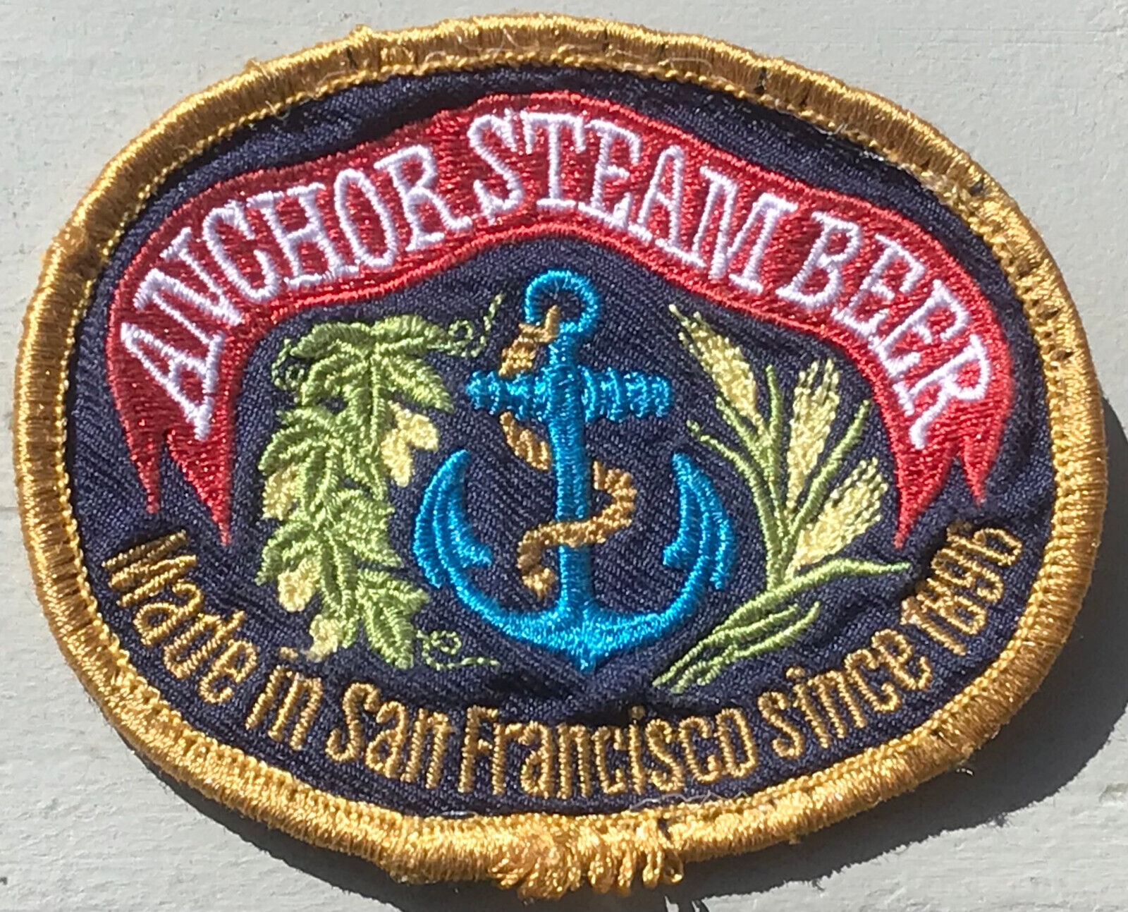 1980\'s Anchor Steam Embroidered Patch, San Francisco, CA