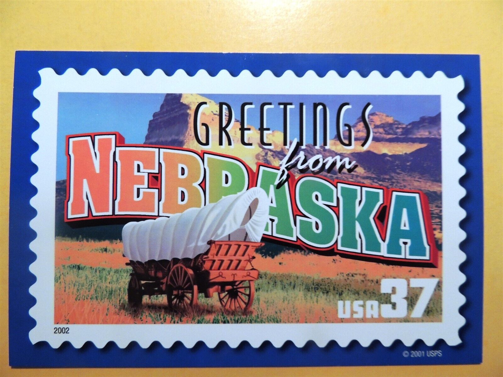 Greetings from Nebraska vintage large letter postcard USPS issue