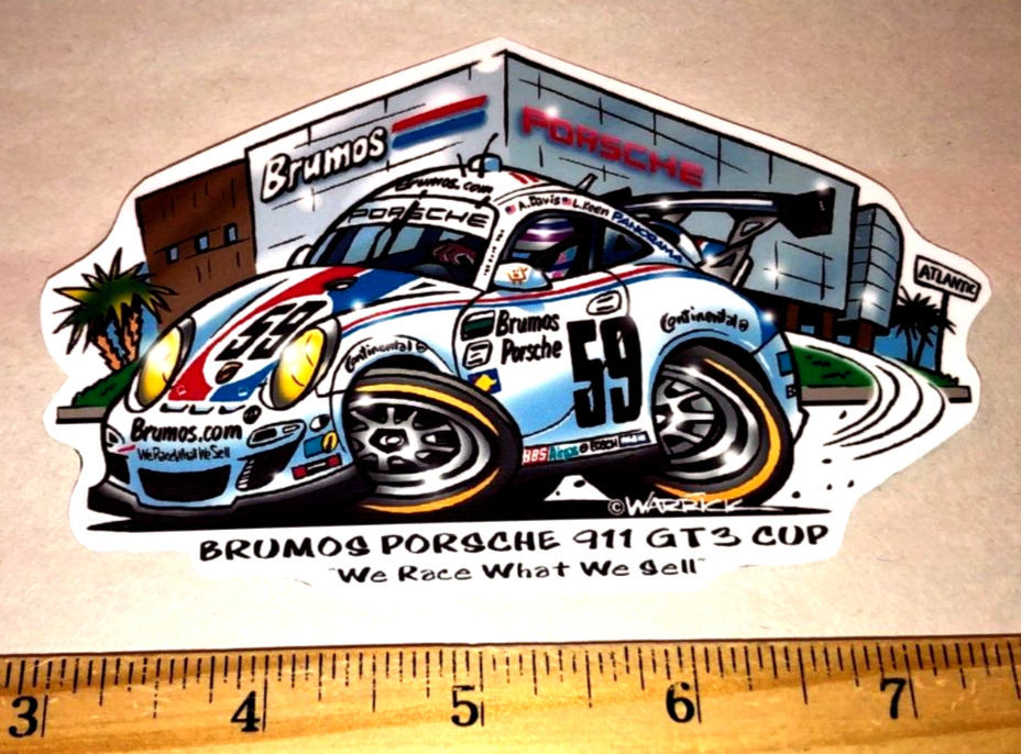 BRUMOS Porsche 911 GTS Cup RSR Daytona Racing #59 Die Cut Sticker Decal
