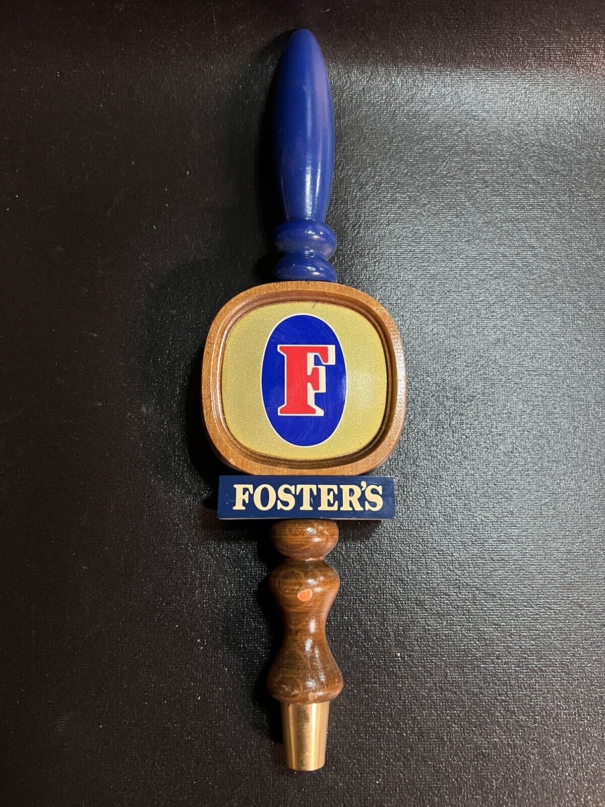 Foster’s Beer Tap Handle Vintage 13” Wood Blue Australia Rare