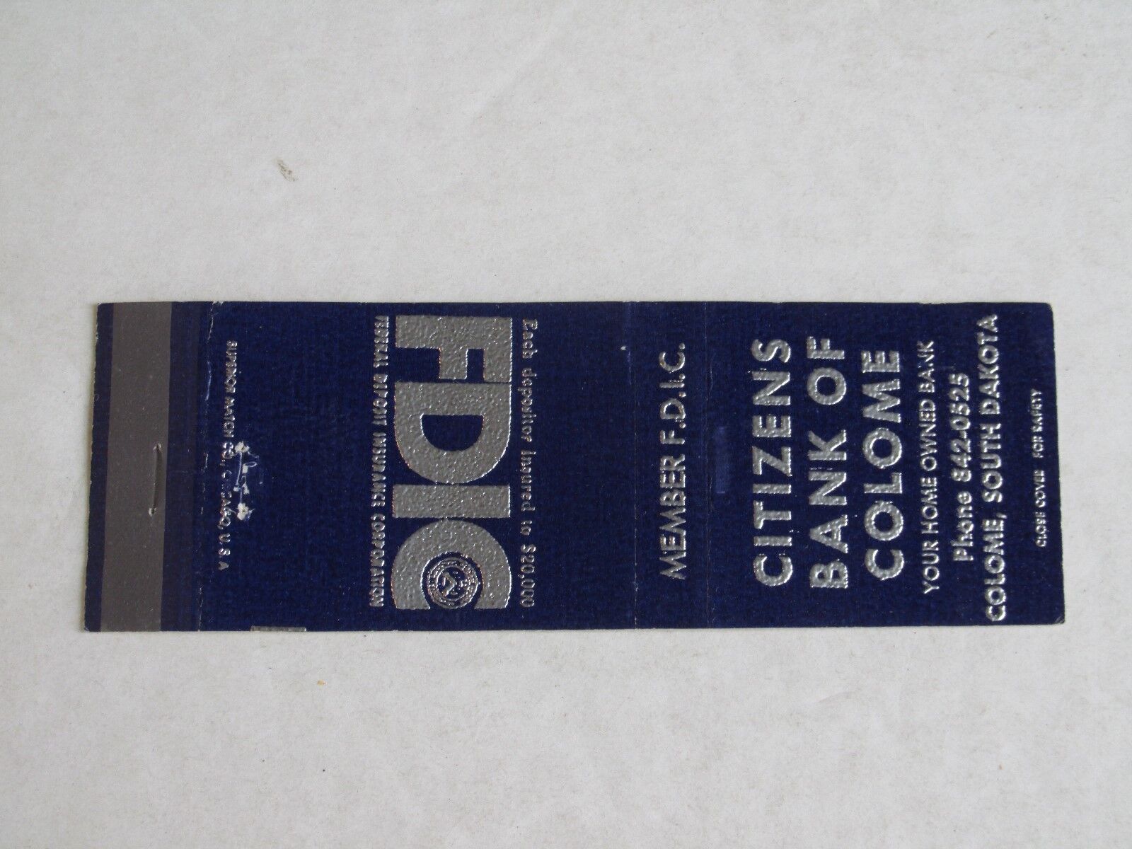 P421 Matchbook Cover SD South Dakota Citizens Bank of Colome 