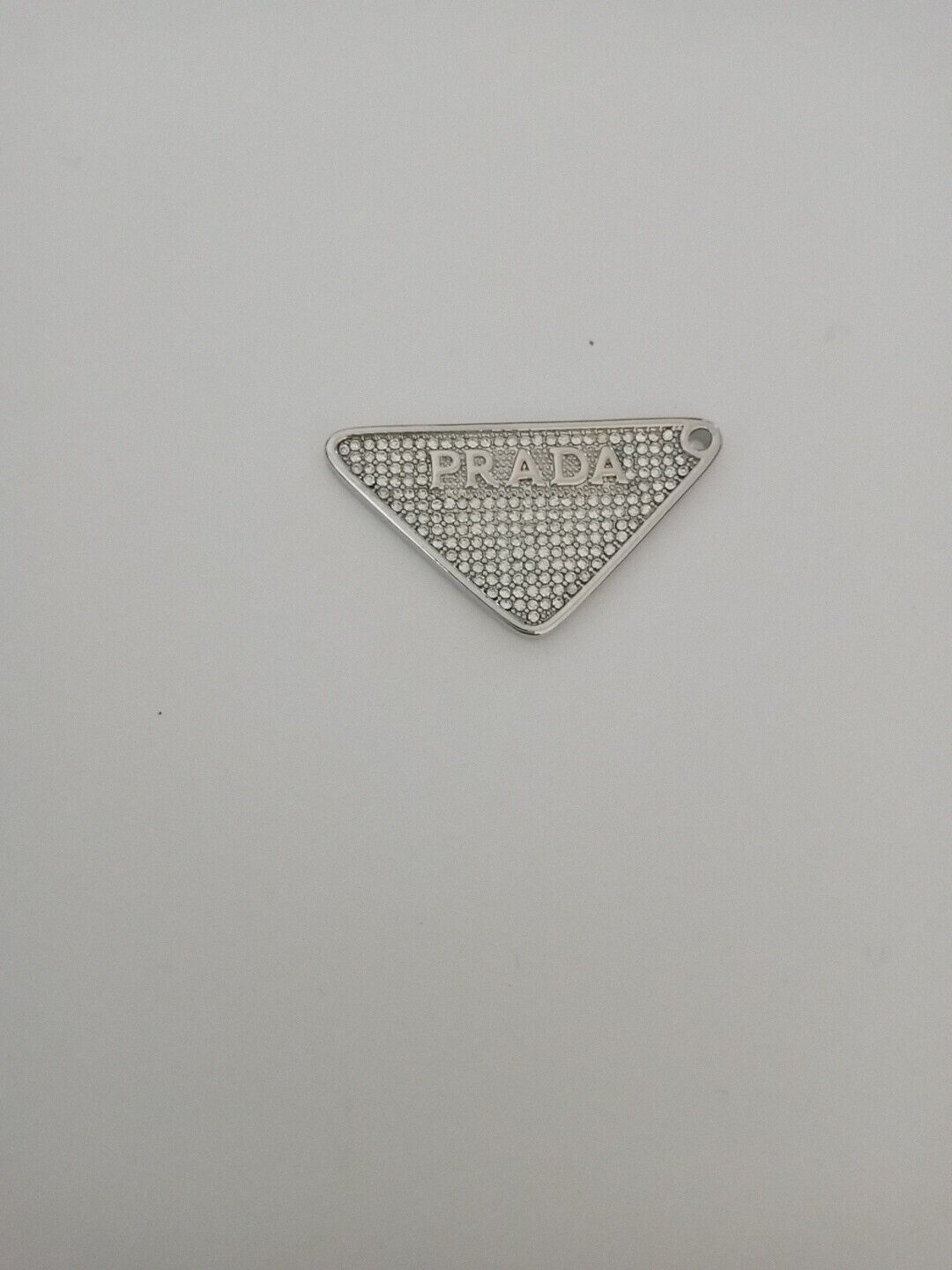 One 35mm  Prada Logo Triangle with trim  Silver tone Button  Zipperpull