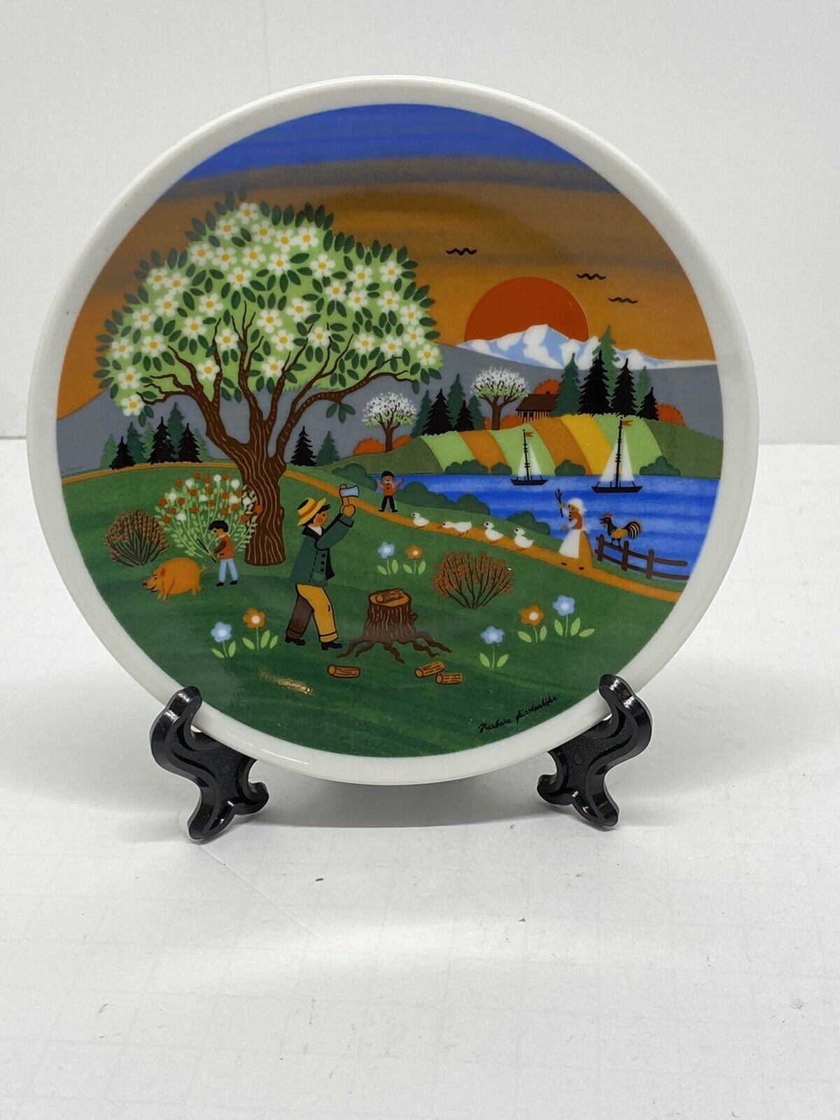 Barbara Furstenhofer Four Seasons SPRING Porcelain Plate 5” Made In Germany