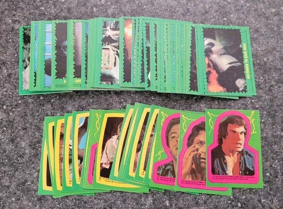 THE INCREDIBLE HULK 1979 Topps Complete Card (88) & Sticker (22) Set - NM+