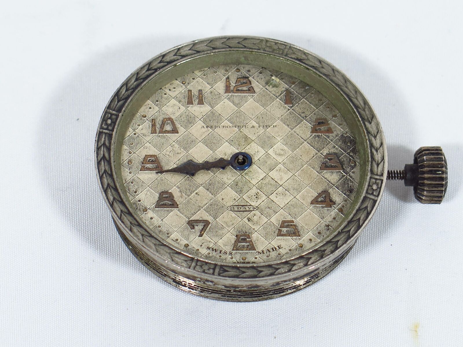 Abercrombie & Fitch 8-Day Car Clock by L. Sandoz Vuille, Switzerland 1920-1930\'s
